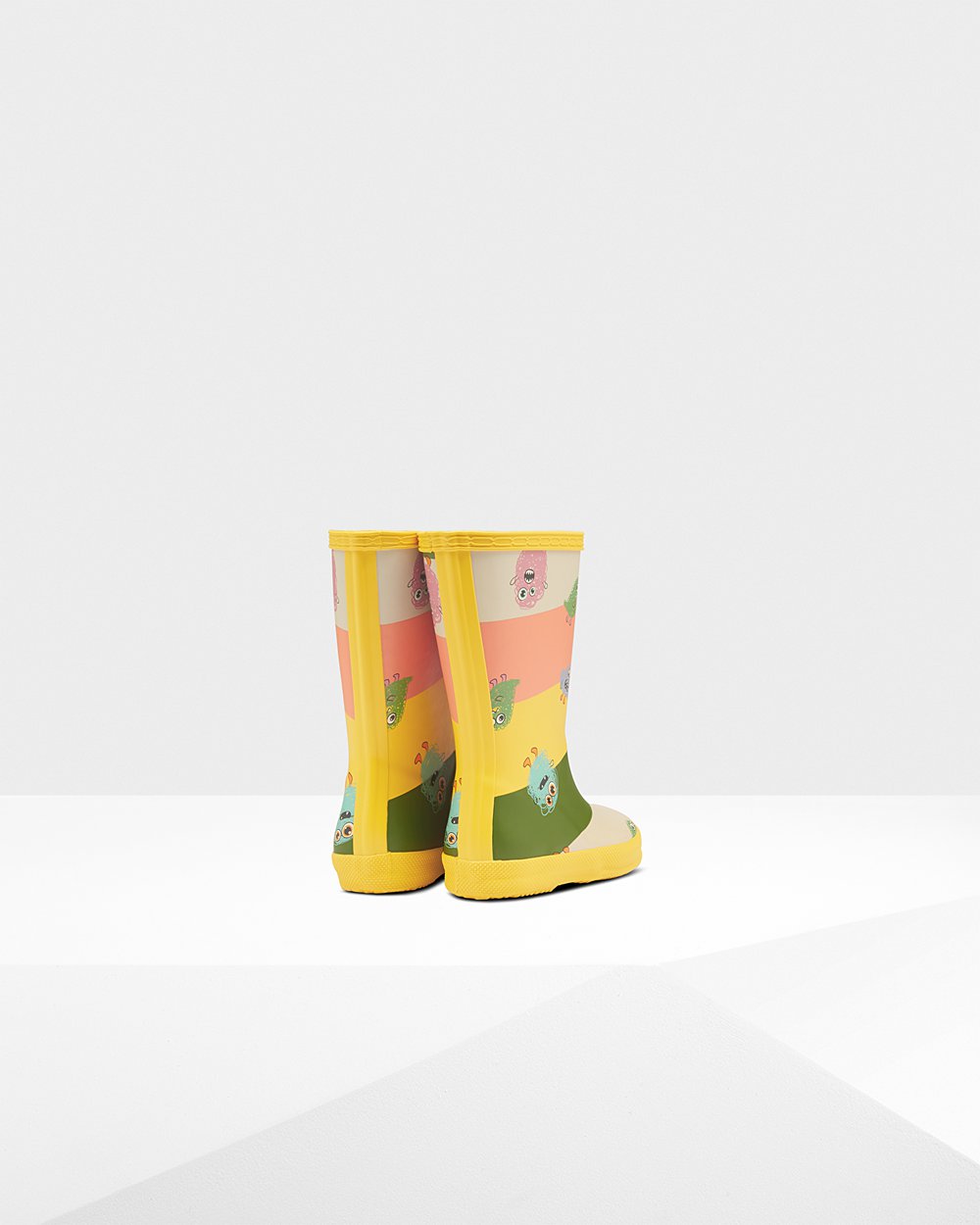 Hunter Niños Original First Classic Scribble Print - Botas de Lluvia Amarillo - 285-TDAUXR